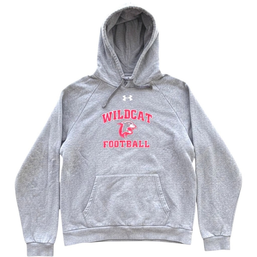 Under Armour Hoodie Mens XL Gray Cotton Blend Wildcat Football Raglan Athletic